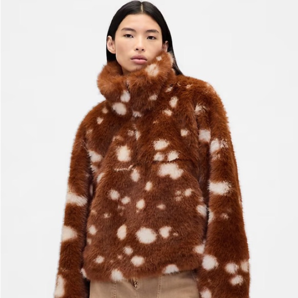 Gap X Sandy Liang Vegan Faux Fur zip up